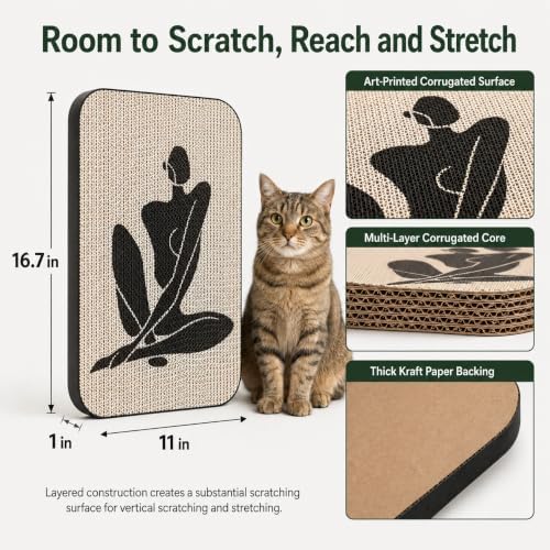 Cat Wall Scratcher, Art Cat Scratching Board for Indoor Cats - Image 2