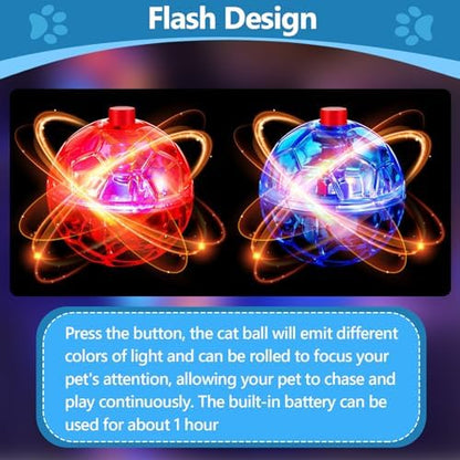 Sratte 6 Pcs Cat Ball Ghost Hunting Light up Toy, Bright Color - Image 4