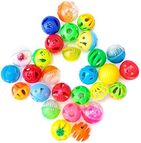 CHIWAVA 36PCS Plastic Noisy Cat Toy Ball with Bell Kitten Chase Toys 8 Type - Image 6