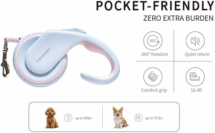 16 Ft Retractable Dog Leash for Small Dogs & Medium Dogs - Image 2