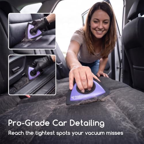Analan Mini Pet Hair Remover for Car Detailing Dog Hair Tool Brush(Purple) - Image 2