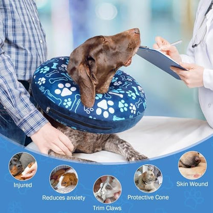 SCENEREAL Dog Cone Alternative After Surgery Donut Collar, Soft Inflatable - Image 3