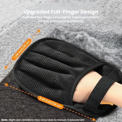 Pet Hair Remover Glove for Dogs & Cats – Upgraded 5-Finger Deshedding & Grooming Glove, Reusable Electrostatic Fur Remover for Furniture, Couch, Carpet & Car Seats - Image 5
