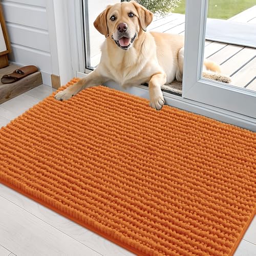 OLANLY Dog Door Mat for Muddy Paws 36x24, Extra Absorbent Chenille Mud Mat by OLANLY