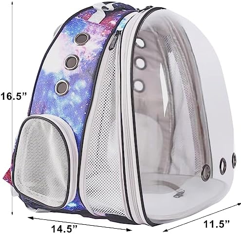 Front Expandable Cat Backpack Carrier, Fit up to 20 lbs, Printed Artwork with Space Capsule Bubble Window Pet Carrier Backpack for Large Fat Cat and Small Puppy - Image 2