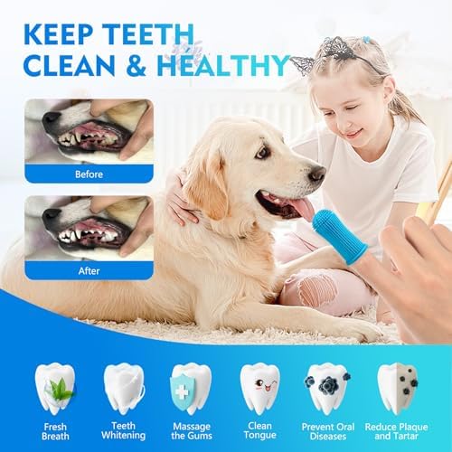 12 Pack Food Grade Silicone Finger Pet Toothbrushes Kit for Dogs Cats Dental Care Teeth Cleaning 360° Dog Finger Toothbrush - Image 4