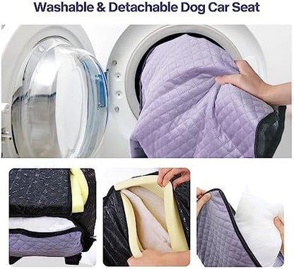Dog Car Seat for Small Medium Dogs Pet Up to 40 lbs Purple - Image 6