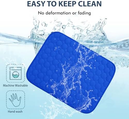 MICROCOSMOS Summer Cooling Mat & Sleeping Pad- Water Absorption Top, Materials Safe, Easy Carry, EZ Clean. Keep Cooling for Pets, Kids and Adults.(Dark Blue, 48" x48") - Image 5