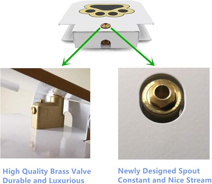 Piepea Brass Valve Outdoor Dog/Pet Water Fountain, Step On Dog/Pet Water Dispenser System for Fresh Water, Upgraded Version providing Constant Stream,41" Hose