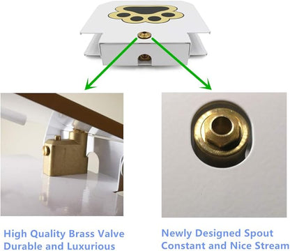Piepea Brass Valve Outdoor Dog/Pet Water Fountain, Step On Dog/Pet Water Dispenser System for Fresh Water, Upgraded Version providing Constant Stream,41" Hose