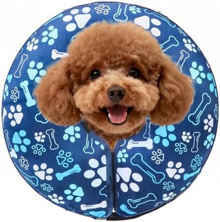 SCENEREAL Dog Cone Alternative After Surgery, Inflatable Soft Donut Collar by SCENEREAL