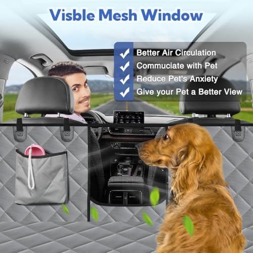 Kytely Dog Car Seat Cover for Back Seat, Waterproof Hammock for Car & SUV - Image 2
