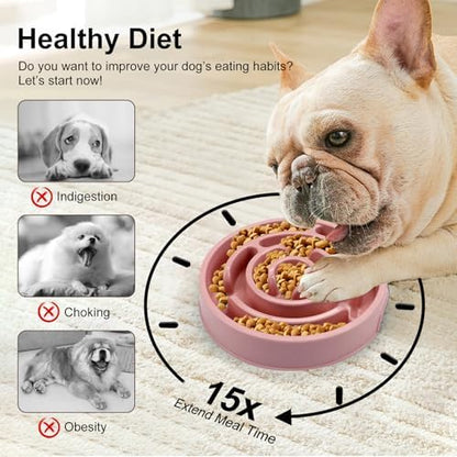 Slow Feeder Dog Bowls, Puzzle Dog Bowl with Anti-Slip, Slow Feeder & Non-Slip Design, Boredom and Anxiety Reducer, Suitable for All Breed Dogs and Cat - Image 4