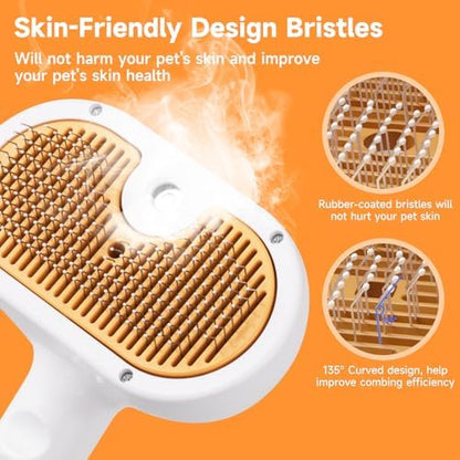 Pet Steam Brush for Dog & Cat Includes Waterless 2*Shampoo - Image 4