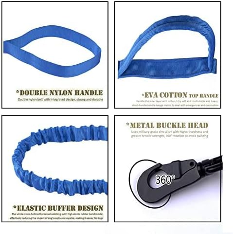 Xqpetlihai Tactical Dog Collar and Leash Set Adjustable Military Nylon Dog Collar with Control Handle and Heavy Duty Metal Buckle for Large Dogs （Dark Blue XXL