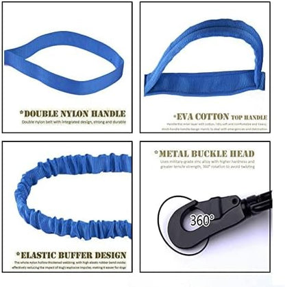 Xqpetlihai Tactical Dog Collar and Leash Set Adjustable Military Nylon Dog Collar with Control Handle and Heavy Duty Metal Buckle for Large Dogs （Dark Blue XXL
