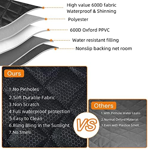 ANOSOSPECIAL Dog Car Seat Cover for Back Seat, Waterproof X Large Rear Seat Protector for Pet Auto SUV Truck (XL, Black) - Image 3