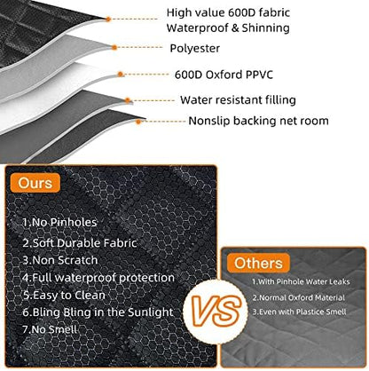 ANOSOSPECIAL Dog Car Seat Cover for Back Seat, Waterproof X Large Rear Seat Protector for Pet Auto SUV Truck (XL, Black) - Image 3