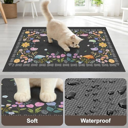 Unicorn Catcher 24"x15" Cat Litter Mat Non-Slip Washable Litter Box Mat - Image 3