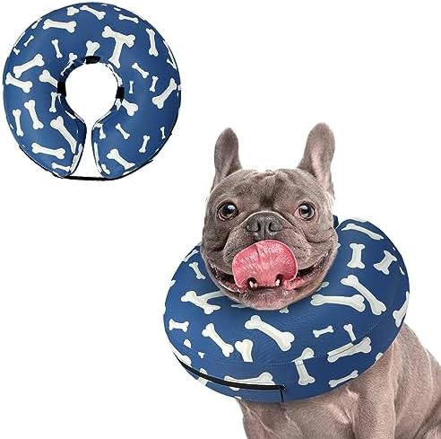 Supet Inflatable Dog Cone Collar for Large Medium Small Dogs, Soft Cone Collar for Dogs Cats, ECollar Doggie Neck Donut Dog Cone Alternative After Surgery by Supet