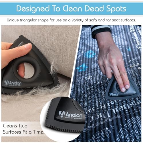 Mini Pet Hair Remover for Car Detailing(Suit with 2 Blades, Lemon Blue) - Image 3