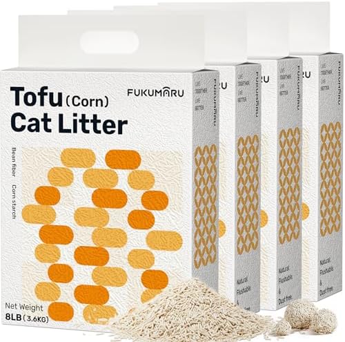 FUKUMARU Tofu Cat Litter, Soybean Fiber & Corn Starch Pellets, 32lb by FUKUMARU
