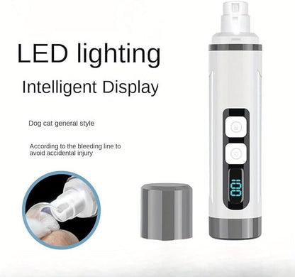 Dog Nail Grinder Quiet- Ultra-Quiet Dog & Cat Nail Grinder with LED Light & Battery Display & Upgrade Grinding Head - Painless Nail Trimmer for Small to Large Pets, Thick Nails, and Sensitive Paws