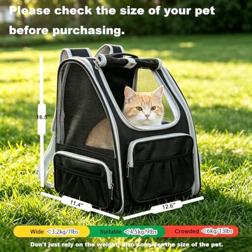 Cat Backpack Carrier Breathable Pet Travel Bag for Kitten Dogs Bunny - Image 2