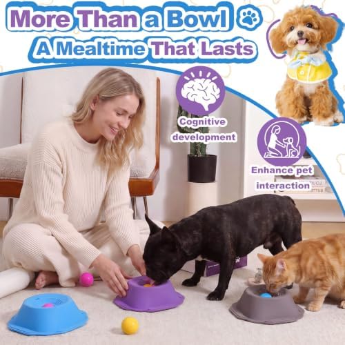 Dog Licking Bowl with Rolling Ball, Lick Toy, Anti Boredom Toys - Image 2