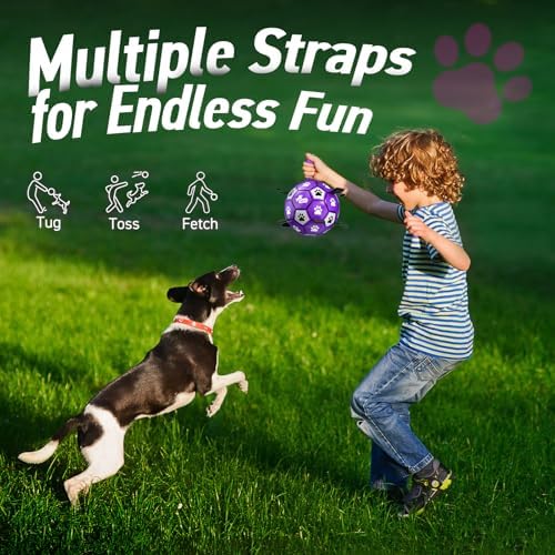 QDAN Soccer Ball for Dogs with Straps, Large Dog Balls, 8 Inch Puppy Toys - Image 5