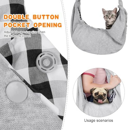 Dog Sling Carrier with Padded Strap, Reversible Pet Carrier for Cat Dogs, Hands Free Puppy Sling with Pocket, Dog Carriers for Small Dogs Cats, Cat Purse Bag Outdoor Travel Safety Harness - Image 5