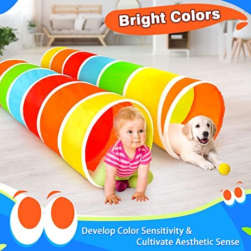 Kids Play Tunnel Tent for Toddlers, Colorful Pop Up Crawl Tunnel Toy for Baby or Pet with Breathable Mesh, Collapsible Gift for Boy and Girl Play Tunnel Indoor and Outdoor Game - Image 2