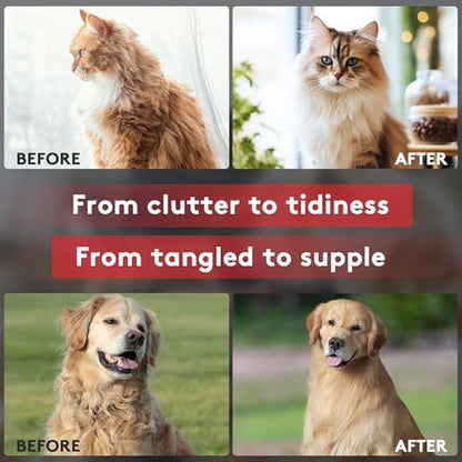Tpotato Deshedding Dog Brush for Long Haired Dogs Cats,Undercoat Shedding Rake for Dematting Detangling Tangles Matted Fur and Knots,Metal Pet Comb,Professional Pet Grooming Supplies Tool Kit,Red - Image 7