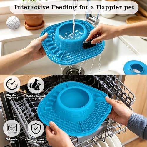 Dog Lick Bowl with Interactive Rolling Ball & Slow Feeder - Image 6