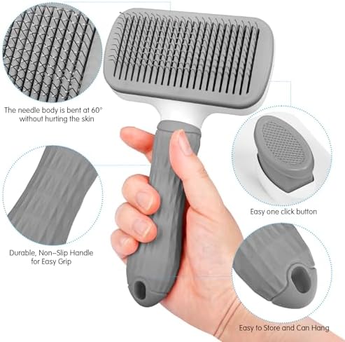 Dog & Cat Brush, Self Cleaning Slicker Brush for Pets Shedding - Image 2
