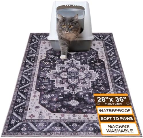 BEAUTYZOO Cat Litter Mat, 28" x 36" Large Litter Trapping Mat, Waterproof by BEAUTYZOO