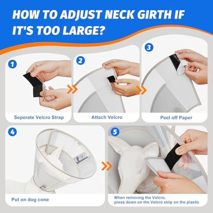 Dog Cone Collar with Soft Liner to Stop Licking, Elizabeth Recovery Collar After Surgery for Large Medium Dogs, Comfortable Pet Head Cone Alternative for Neutering Spay Injury (M) - Image 3