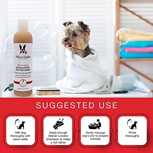 Warren London 8oz Butter Combo - Premium Dog Shampoo & Conditioner - Exfoliating Wash with Fragrant Leave in Conditioner - Detangler and Coat Moisturizer - Milk & Honey w/Guava & Mango - Image 4
