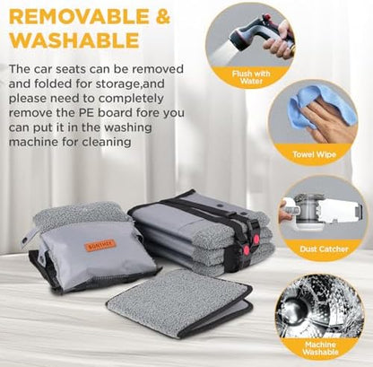 Console Dog Car Seat for Small Dogs,Small Dog Booster Seat for Car Washable Foldable Puppy Car Seat with Safe Protection Hooks Adjustable Straps and Storage Pocket Pet Up to 15lbs - Image 6