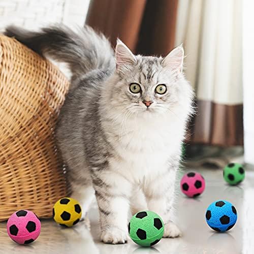 Skylety 32 Pcs Cat Soccer Ball Toys Foam Soccer Cat Toy Kitten Pet - Image 7