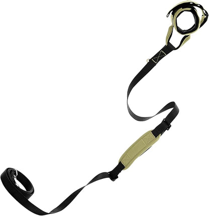 Gooby Wristband Surfer Leash with Traffic Handle - Portland Green, 6 FT - Comfortable Handsfree Leash with Adjustable Dual Handle and Additional Hook
