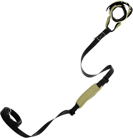 Gooby Wristband Surfer Leash with Traffic Handle - Portland Green, 6 FT - Comfortable Handsfree Leash with Adjustable Dual Handle and Additional Hook
