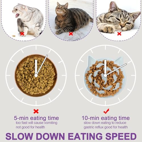 Silicone Cat Slow Feeder, Elevated Slow Feeder Bowl Tilt Design, Suitable for Dry and Wet Food, Adjustable Angle, Cat Food Puzzle with Suction Cup(Gray) - Image 5