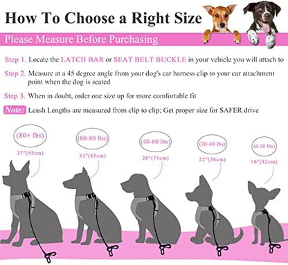 VIVAGLORY Dog Seatbelt Tuffbelt Dog Car Harness, L, Pink - Image 5