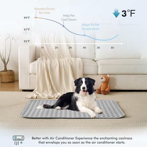 MICROCOSMOS Summer Cooling Mat & Sleeping Pad- Water Absorption Top, Materials Safe, Easy Carry, EZ Clean. Keep Cooling for Pets, Kids and Adults.(Grey, 48" x24") - Image 2