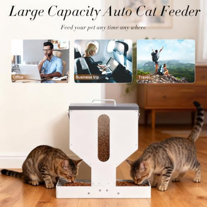 Automatic Cat Feeder 2 Cats Gravity Dual Cat Food Dispenser - Image 5
