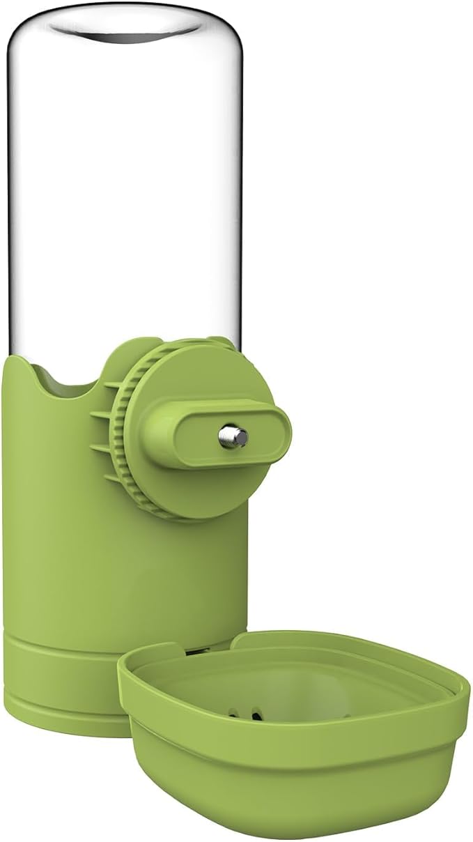 Pet Water Bottle for Cage Crate 26oz Automatic Feeding Water Dispenser for Dog Cat Rabbit (Green, 26oz)