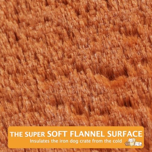 Reversible Dog Bed Mat with Plush and Corn Velvet,Soft Warm Pet Cushion, Dual Purpose Washable Sleeping Mattress Bed for Small Medium Large Dog and Cat XB004 (48"*30", Orange) - Image 4