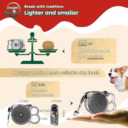 10 ft Retractable Dog Leash for Tiny & Small Dogs, Puppies, Cats - Image 2