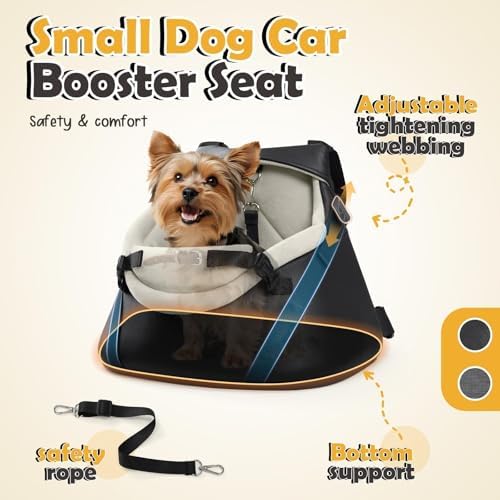 WOYYHO Luxurious Dog Booster Car Seat for Tiny Dogs up to 7 lbs - Image 6